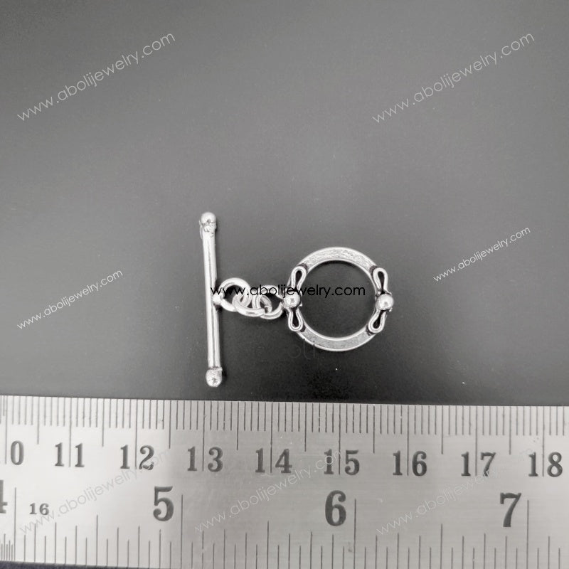 Silver toggle clasp tarnish resistant brass STC06
