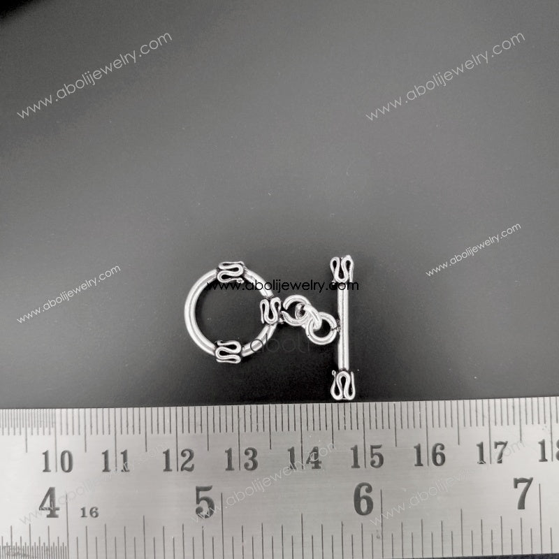 Silver toggle clasp tarnish resistant brass STC02