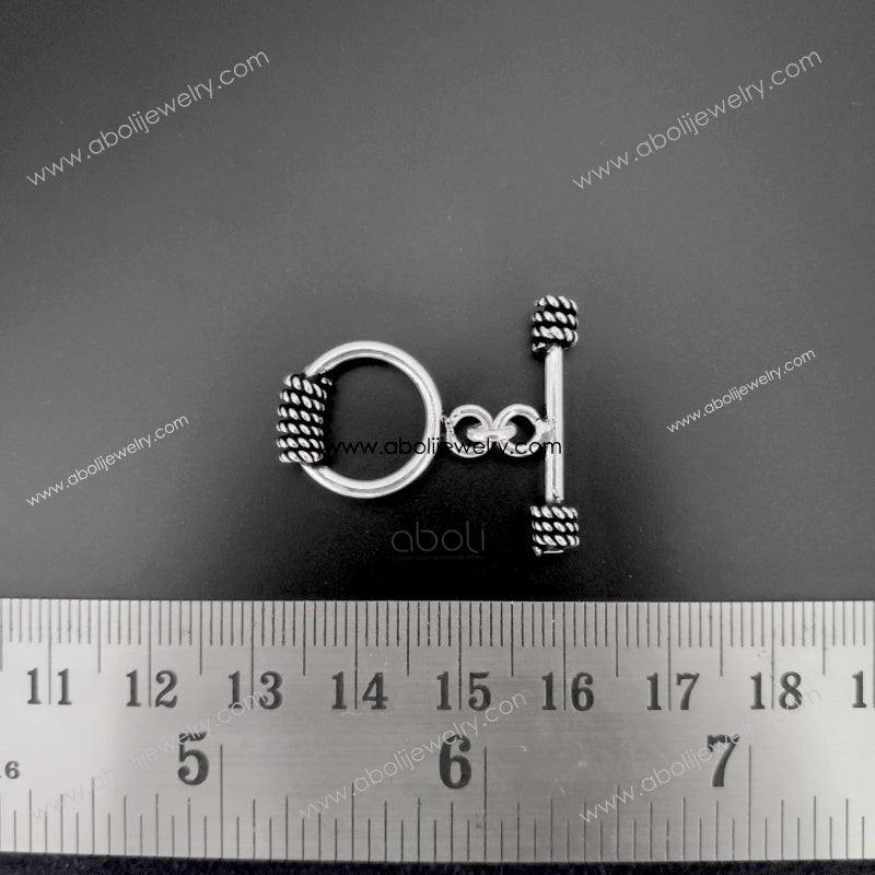 Silver toggle clasp tarnish resistant brass STC03