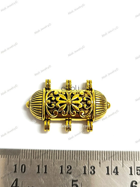 Golden pendant fabric jewellery necklace MDF jewellery GP53