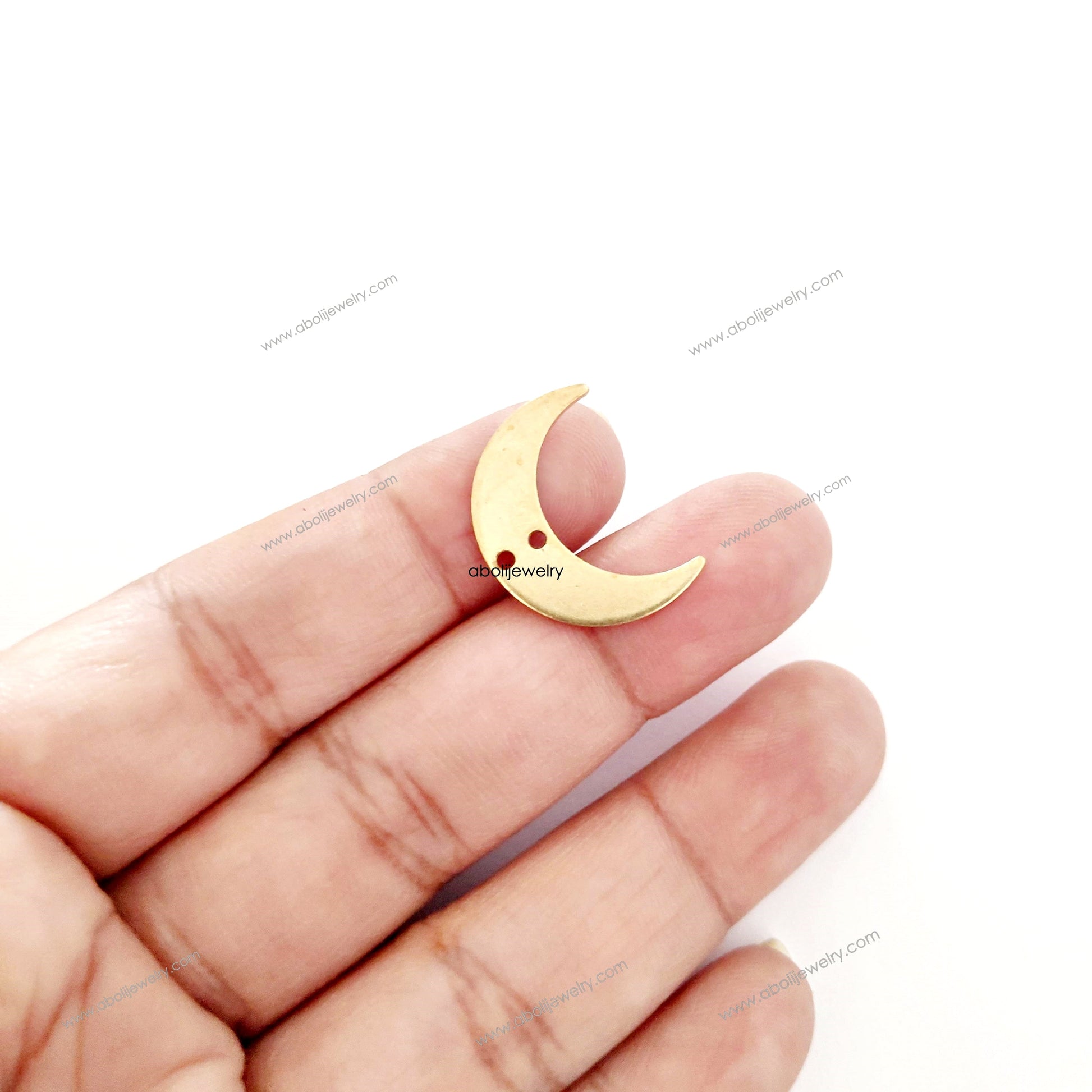 Brass moon charm golden crescent raw brass charm findings RBF5 1 charm