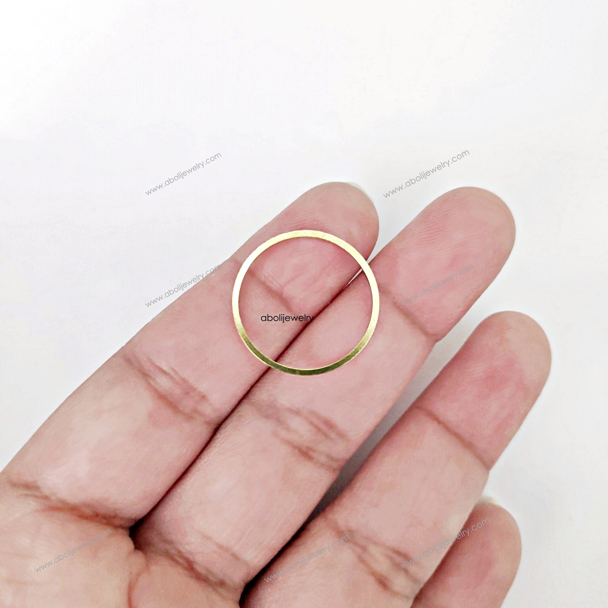 Raw brass circle resin bezel link connector RBC18 1 piece