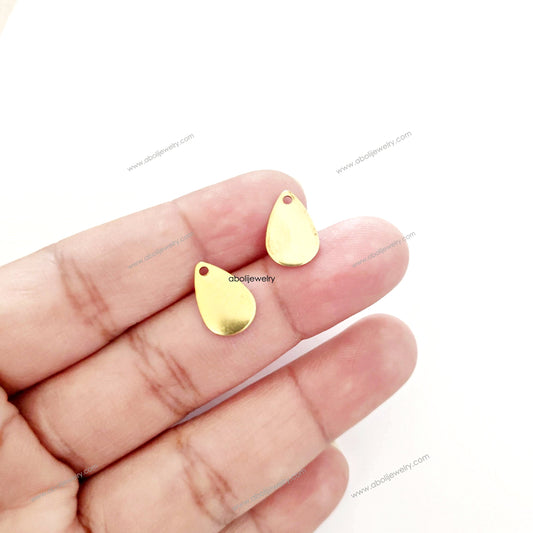 Brass Drop charm golden raw brass charm findings RBF2 1 charm