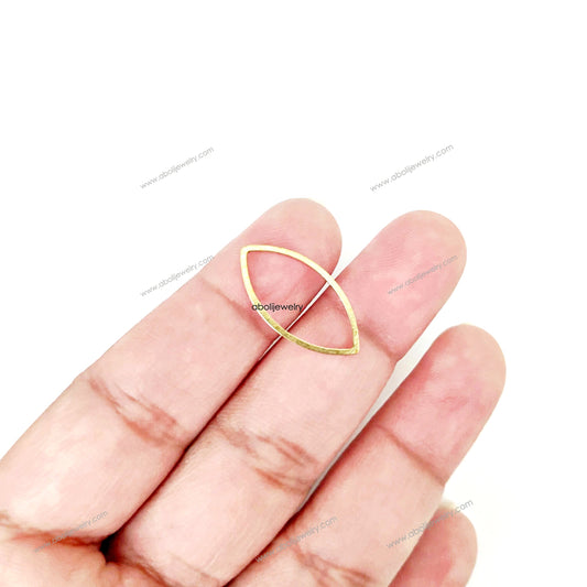Raw brass marquise charm eye shaped blank RBC19 1 charm