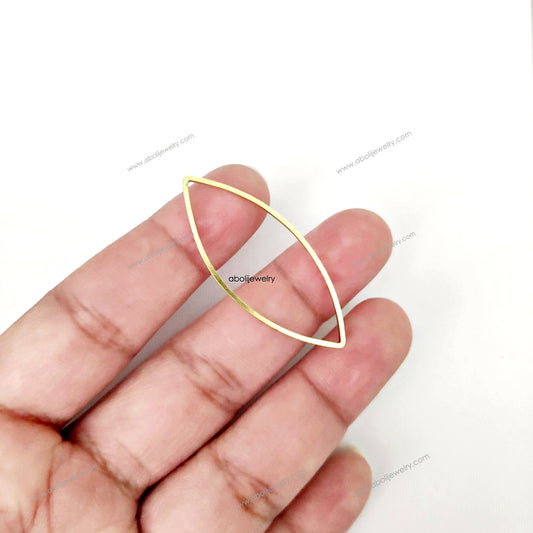 Raw brass marquise connector bezel eye shape bezel RBC20 1 charm