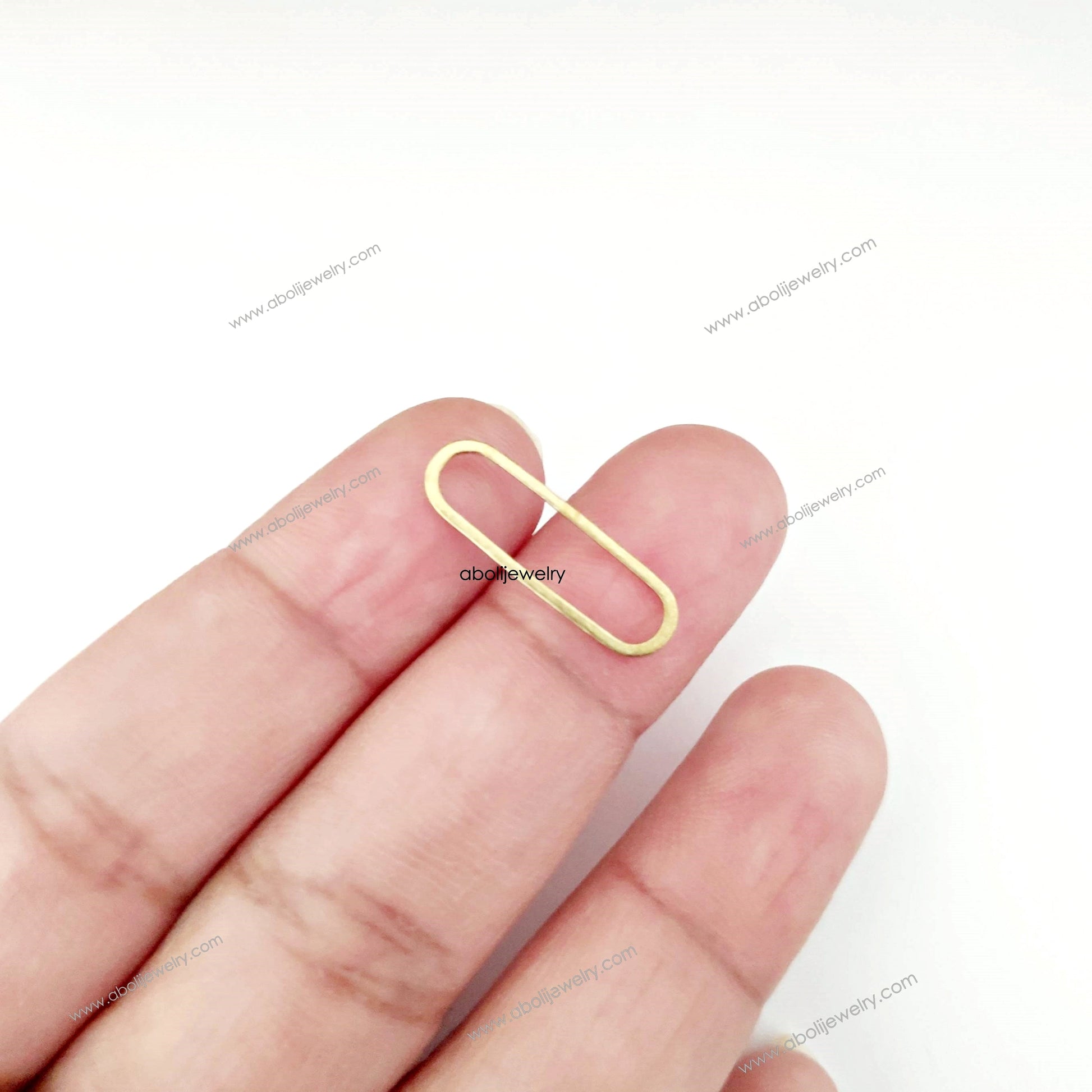 Raw brass oval connector golden raw brass link connector bezel RBC11 1 charm