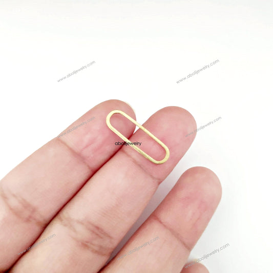 Raw brass oval connector golden raw brass link connector bezel RBC11 1 charm