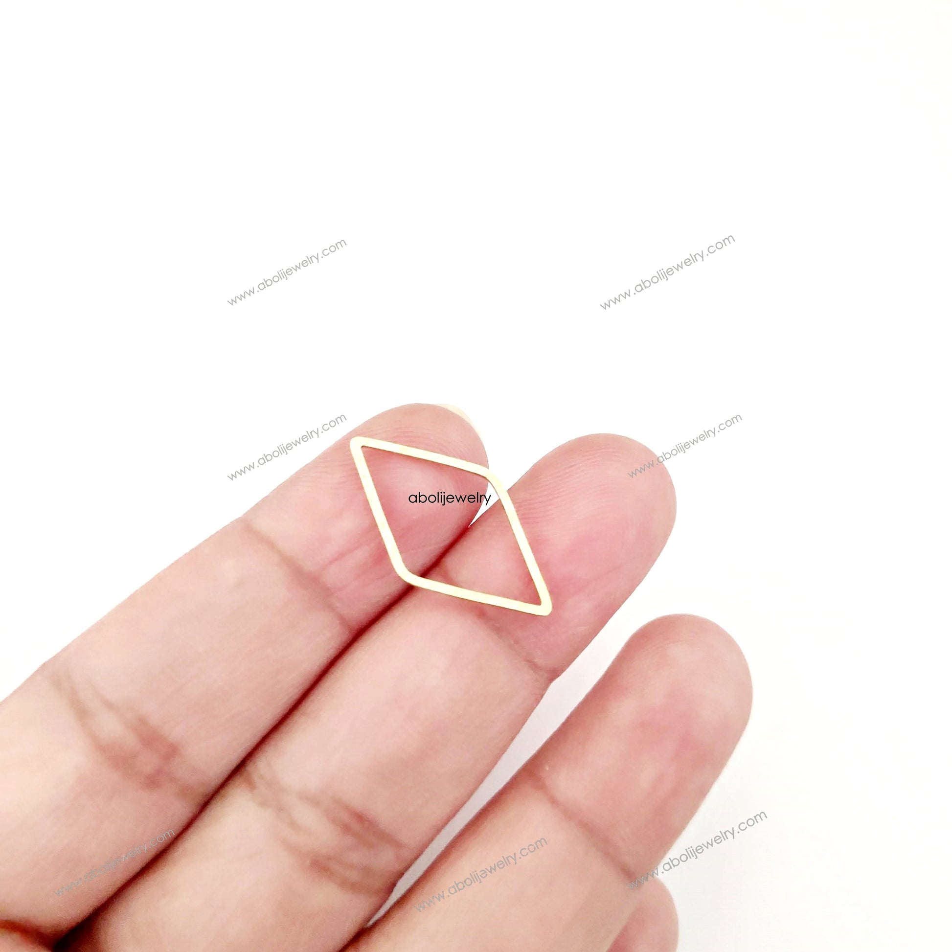 Raw brass diamond resin bezel link connector RBC10 1 piece