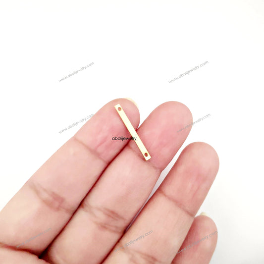 Raw brass bar connector flat rod RBF8 1 charm