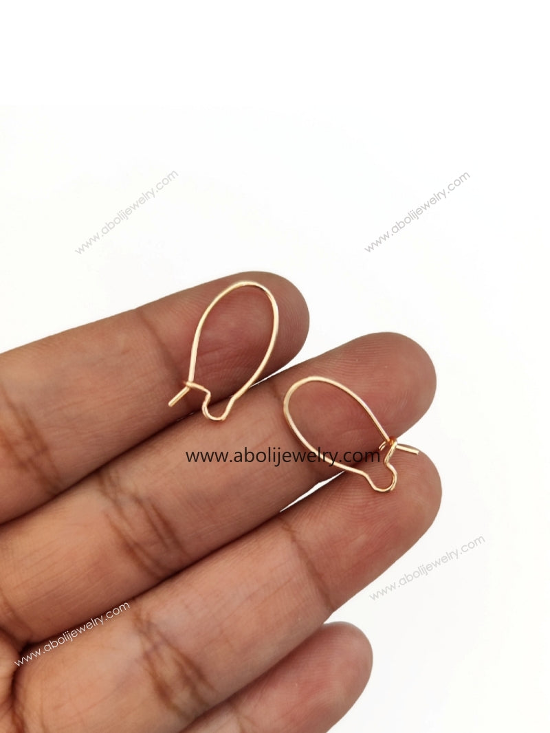 Tarnish resistant kidney hook rose gold 2 cm brass Earrings Kidney wire ATEFRG2