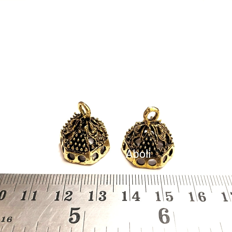 Golden jhumka base Hexagon DIY Earrings Making Components MJBG26