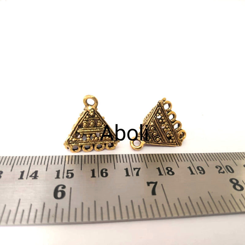 Triangular cone Golden jhumka base DIY Earrings Making Components MJBG27
