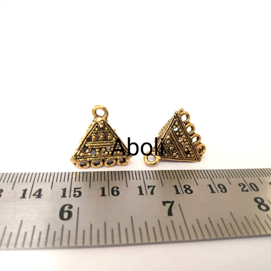 Triangular cone Golden jhumka base DIY Earrings Making Components MJBG27