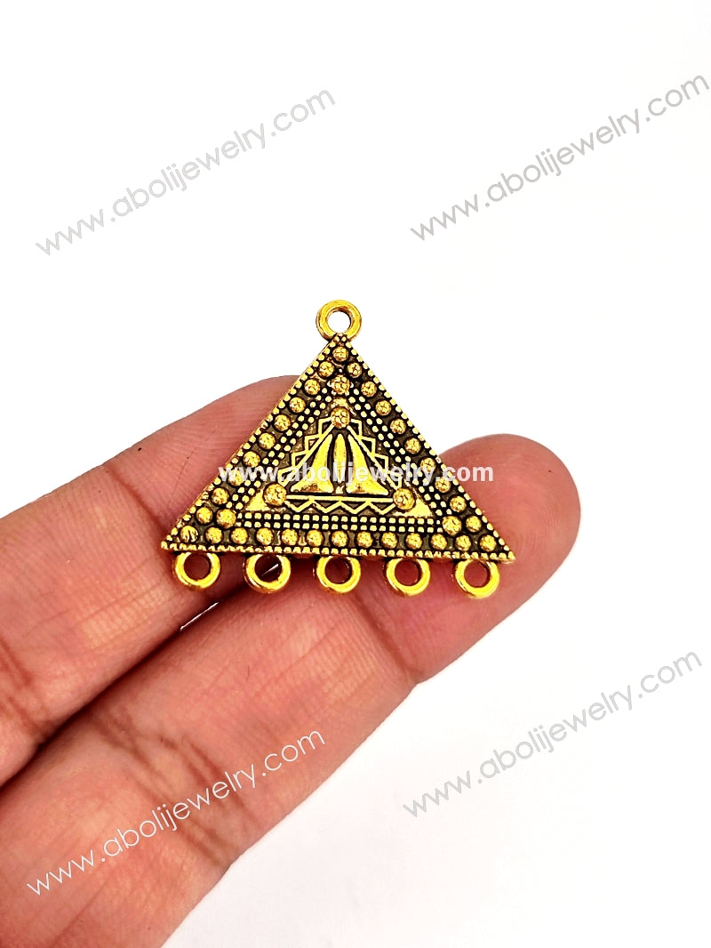Golden pendant triangular pendant geometric triangle pendant GP42 - Jewelry Supplies