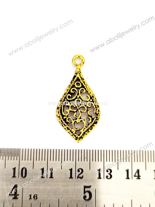 Golden pendant charm ethnic motif for earrings GP49