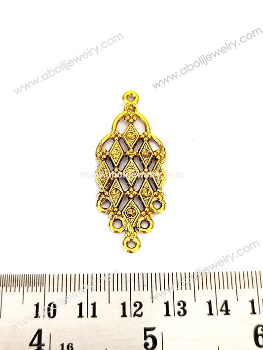 Golden pendant connector with cabochon settings GP50