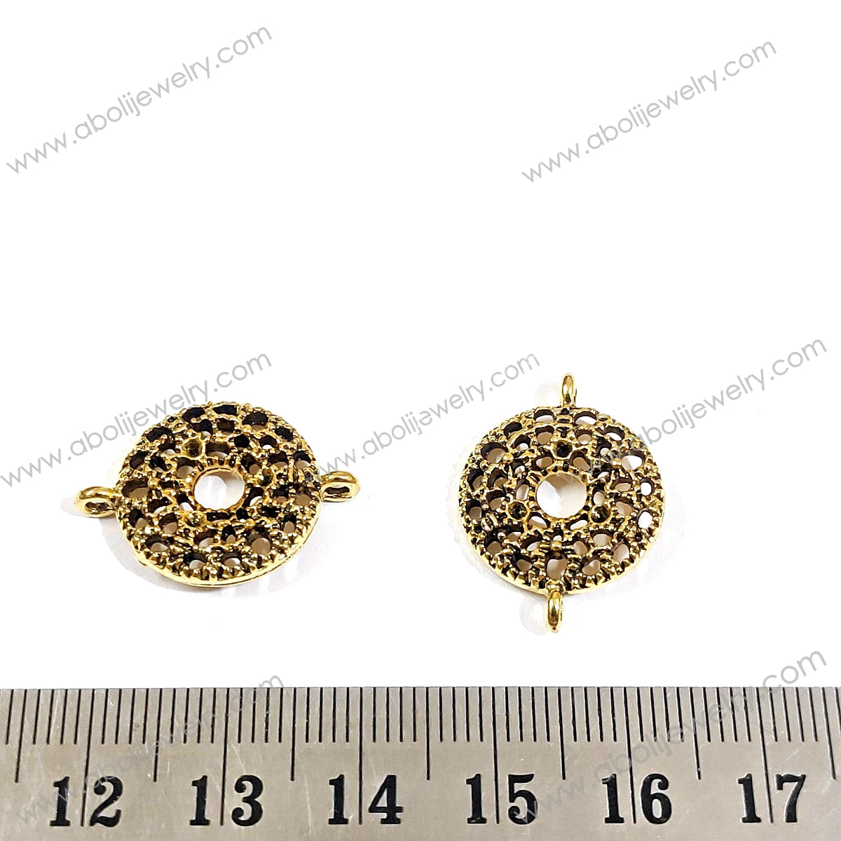 Golden donut Charm connector circle connector charms CHMG104 1 charm