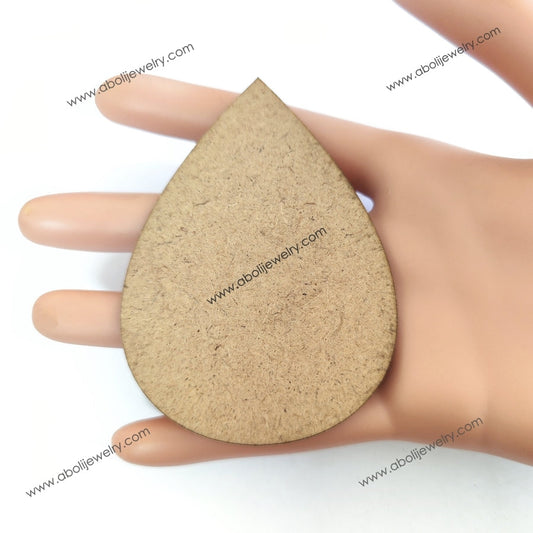 Drop shape M D F Base for pendant Big MDF pendant base for painting, fabric, Decoupage jewellery and crafts PMDFB1