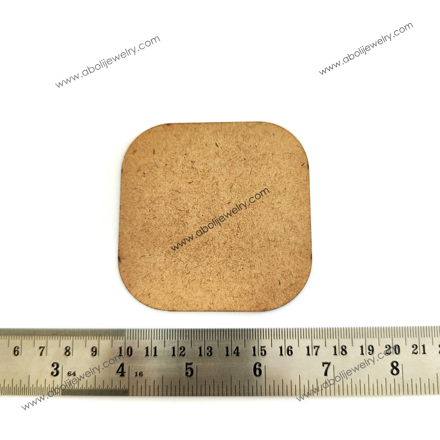 Blunt Square M D F Base for pendant Big squircle MDF pendant base for painting, fabric, Decoupage jewellery and crafts PMDFB4