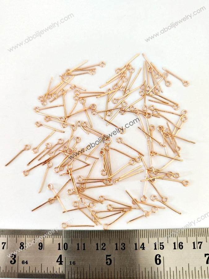 Tarnish resistant rose golden Eye Pin 2 cm brass EPATRG2 10 gm
