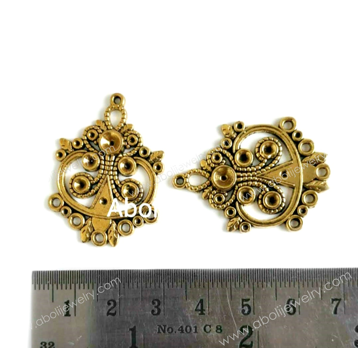 Golden Charm ethnic design earrings components CHMG532 charms