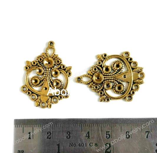 Golden Charm ethnic design earrings components CHMG532 charms