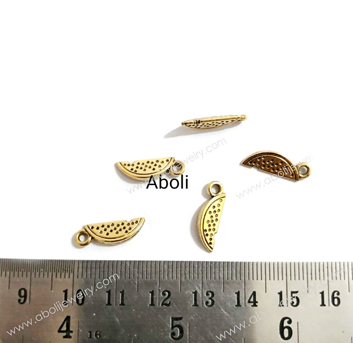 Watermelon Charm golden watermelon slice charm, summer, picnic, food fruits chef theme charm CHMG59 5 charms