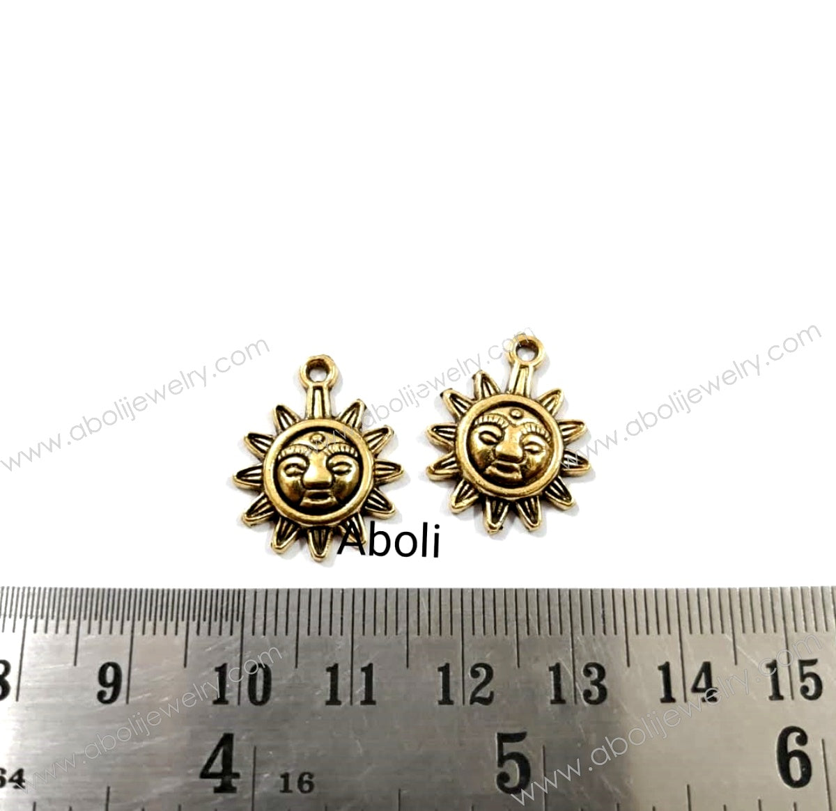 Golden Sun Charm summer, nature sky theme CHMG66 2 charms