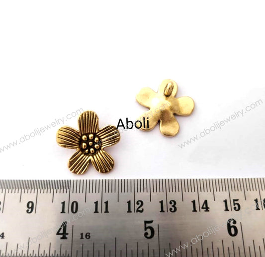 Golden flower Charm CHMG95 2 charms