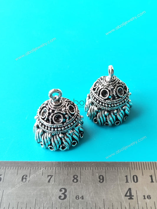 Oxidised Silver Jhumka Earring Components Silver jhumka base MJBS71