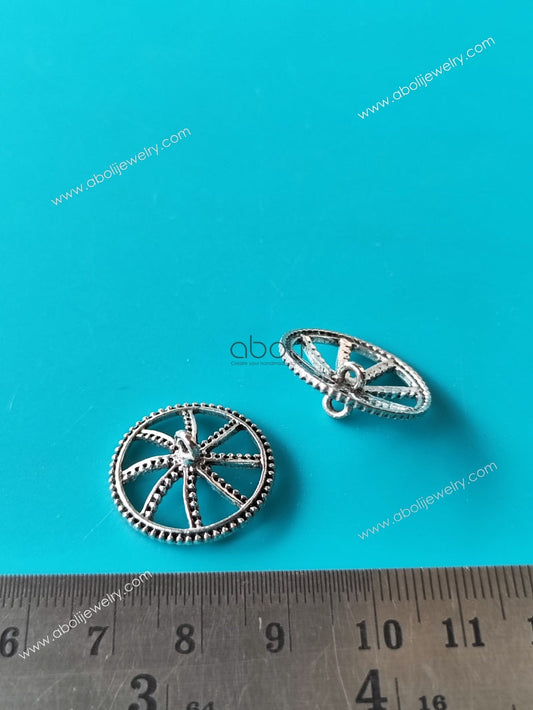 Traditional Silver Jhumka Earring Components with loop below Silver jhumka base MJBS77