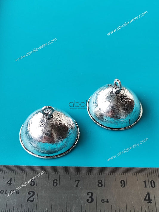 Plain jhumka Base oxidised Silver jhumka base MJBS75