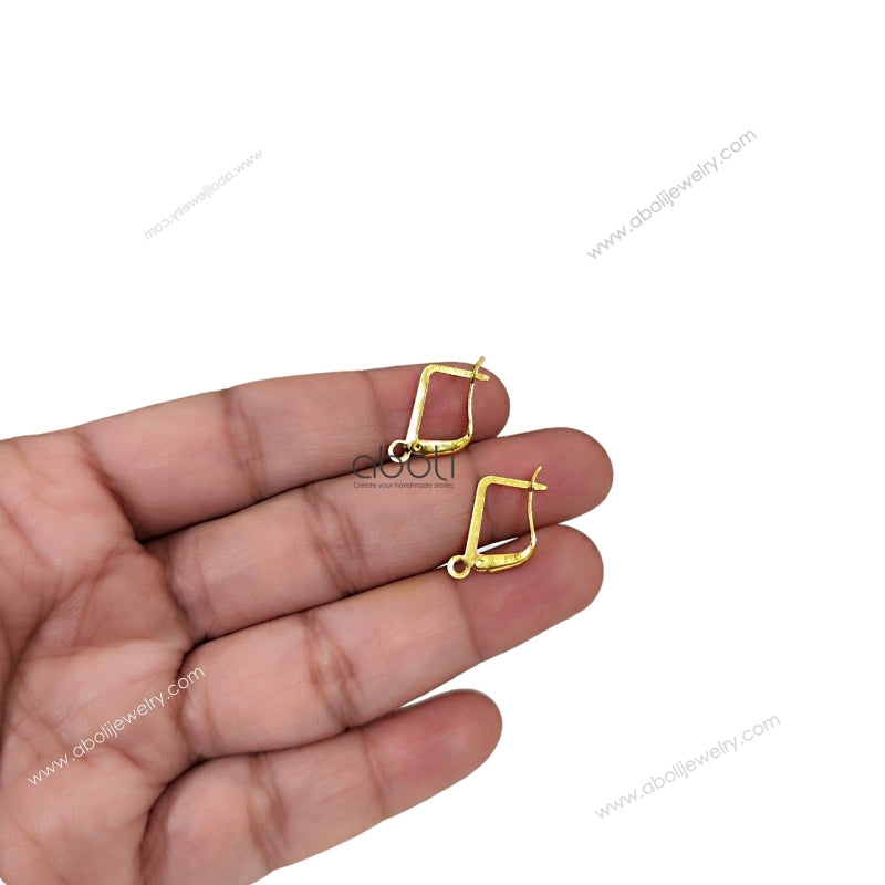 Tarnish resistant golden leverback hook earring hooks leverback gold colour premium brass LBEH1