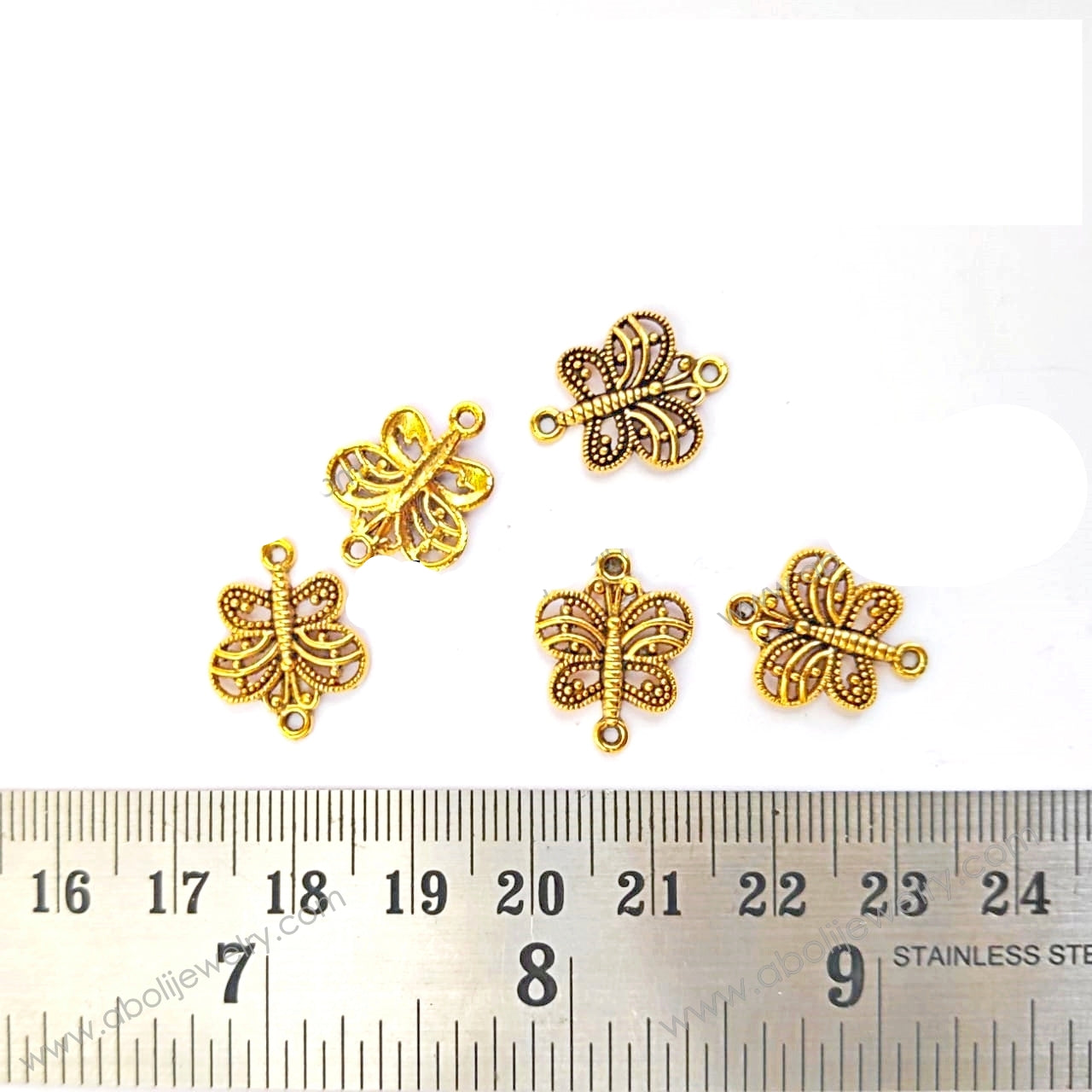 Golden butterfly Charm butterflies connector CHMG05 5 charms