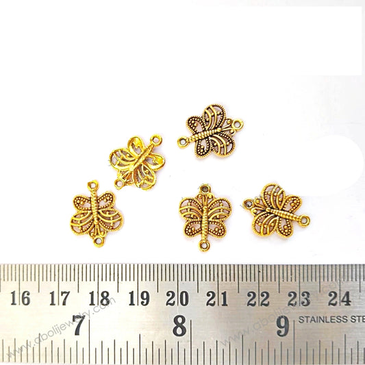 Golden butterfly Charm butterflies connector CHMG05 5 charms