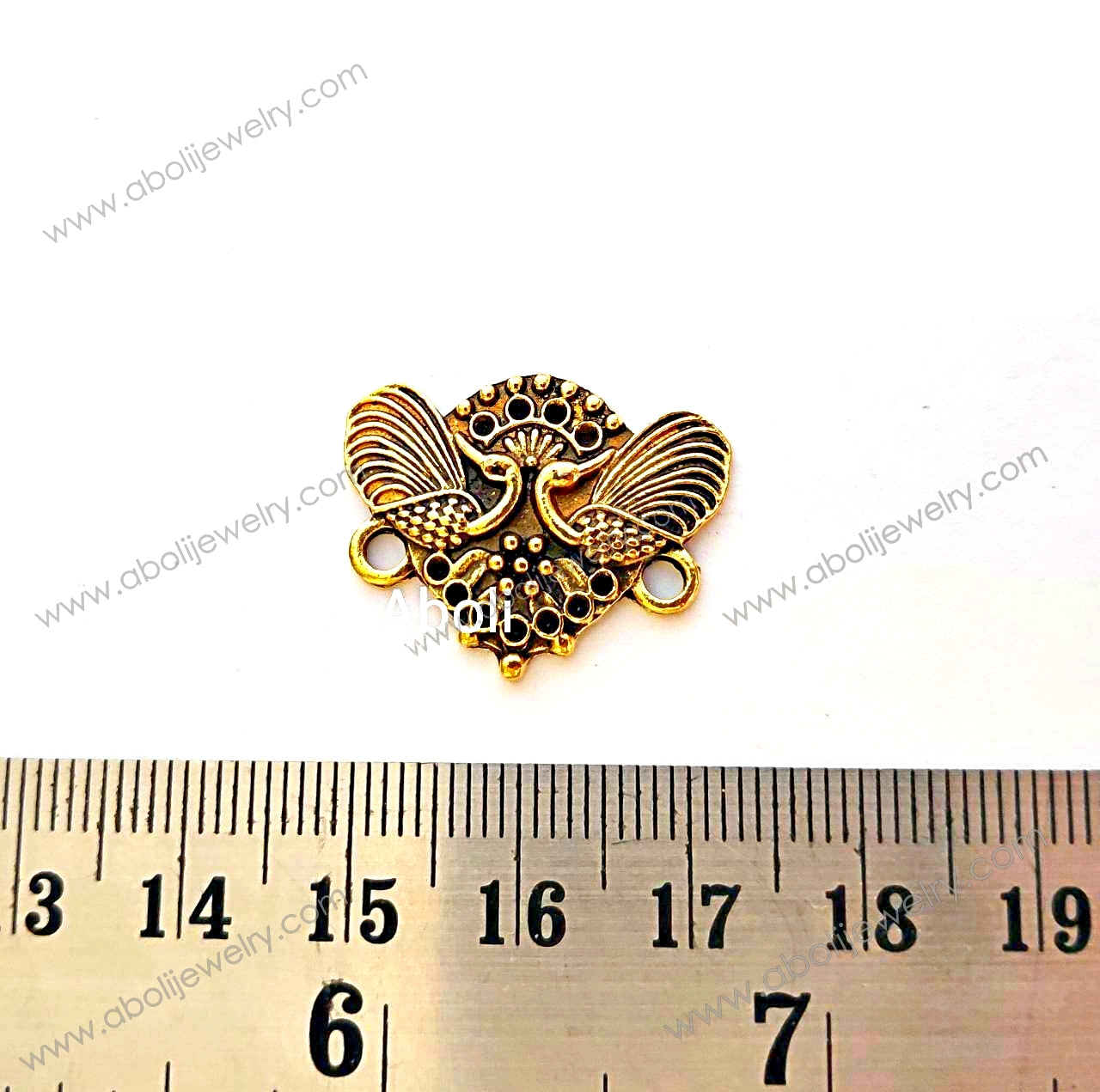Golden peacocks pair connector Charm CHMG15 1 charm