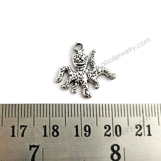 Silver octopus charm ocean sea creature theme animal CHMS13 1 pc
