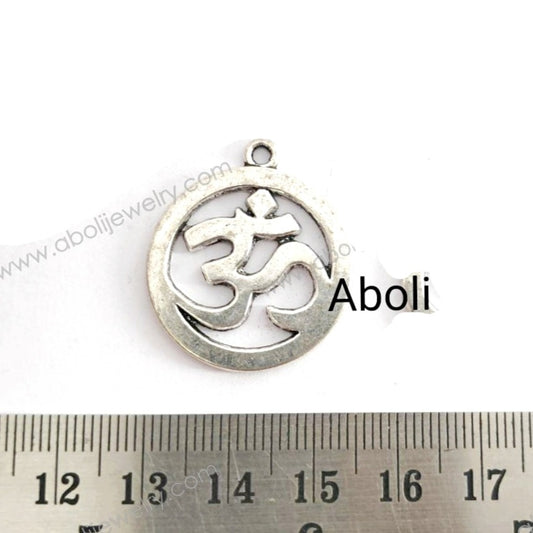Silver Om in circle Charm AUM charm CHMS32