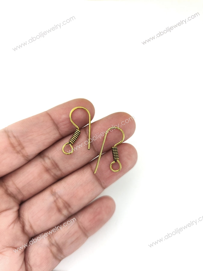 Antique golden earring hooks German silver earrings components BEW07