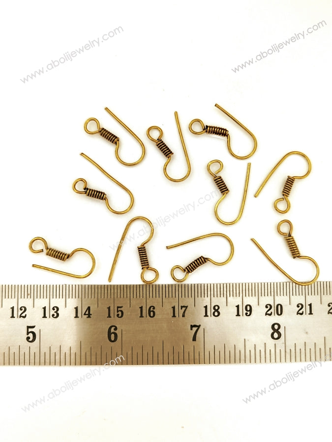Antique golden earring hooks German silver earrings components BEW07 - Jewelry Supplies
