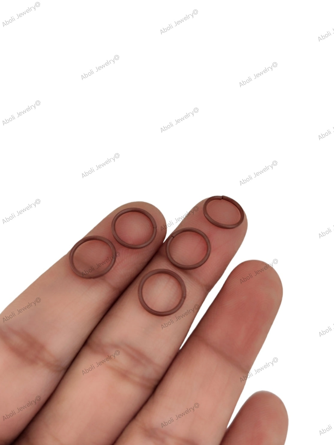 Chocolate brown coloured jump rings 10 mm colored jumprings JRC+B2501:B300010CB