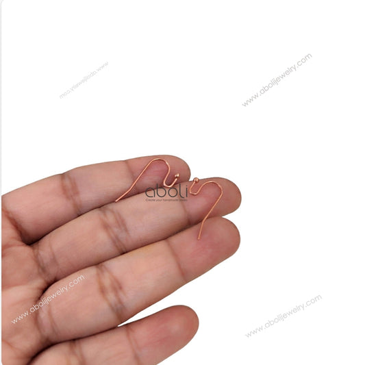 Copper ball end earwire S shaped earhook earrings making rose gold tone BEW15