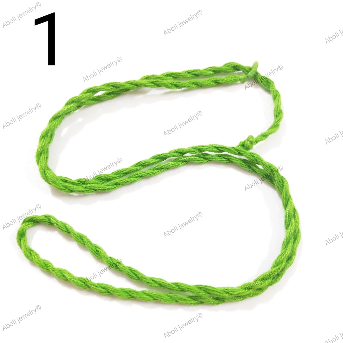 Light green cotton rope necklace braided cord CNBC01