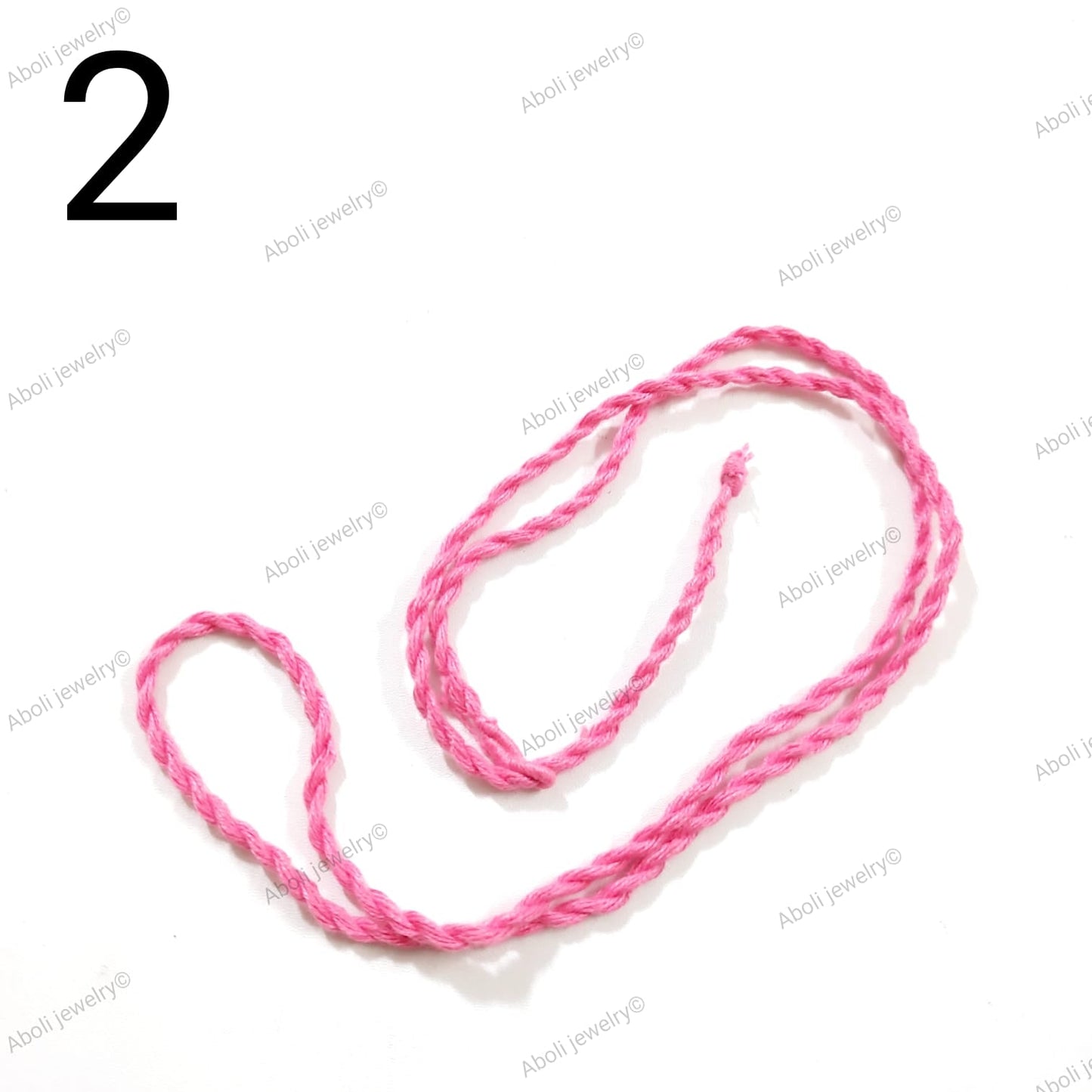 Light pink cotton rope necklace braided cord CNBC02