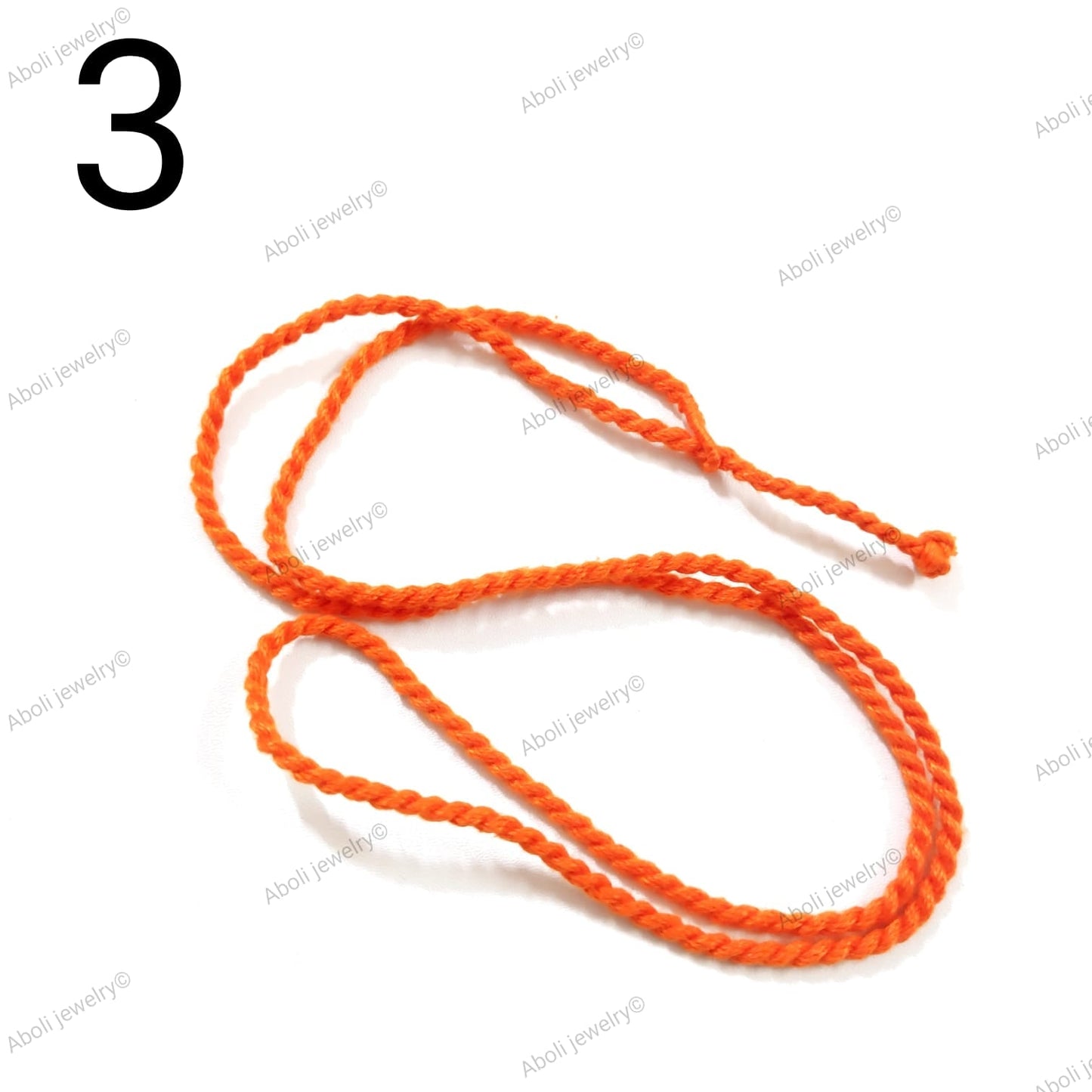 Orange cotton rope necklace braided cord CNBC03