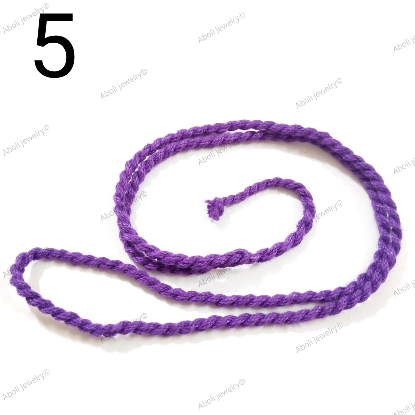 Purple cotton rope necklace braided cord CNBC05