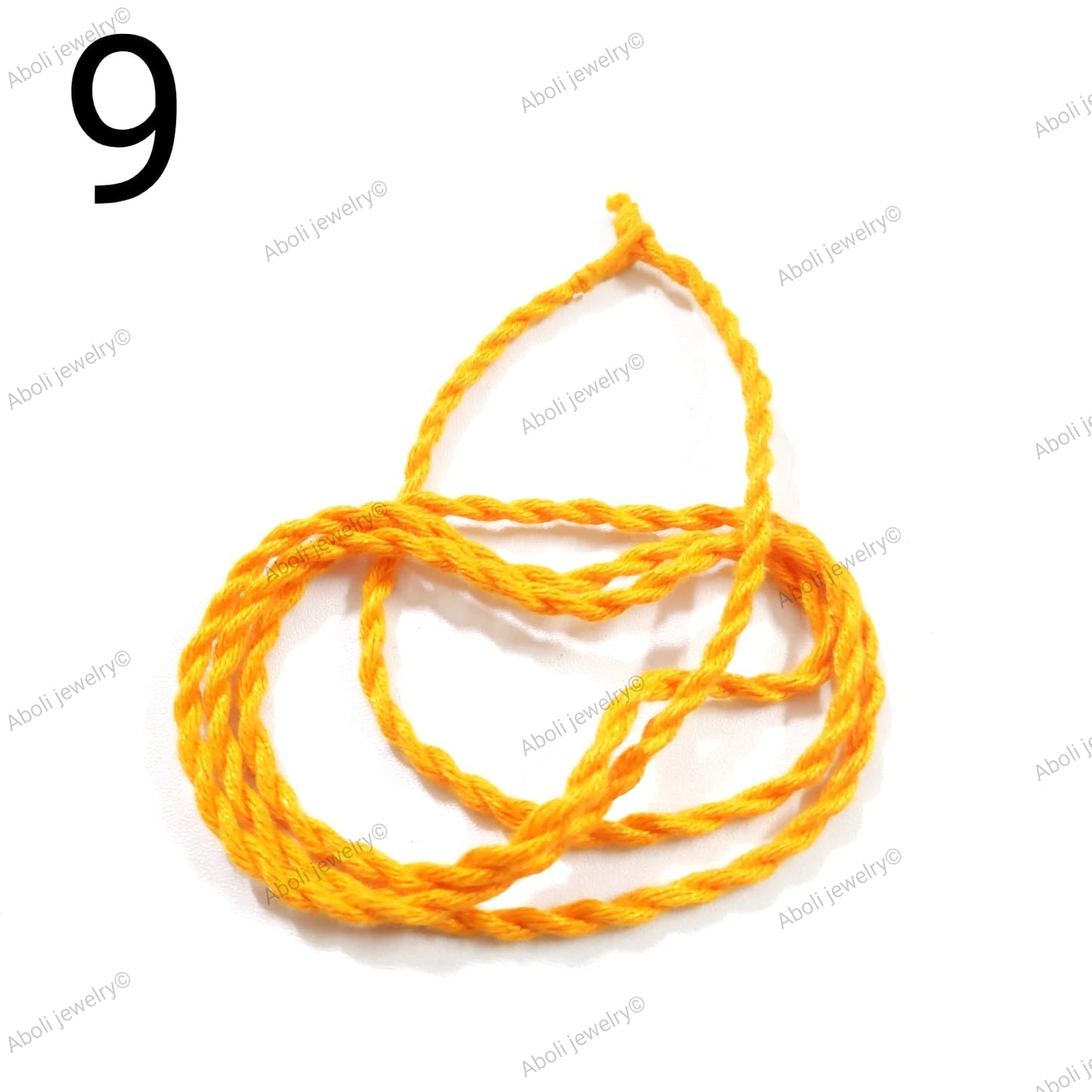 Mango yellow cotton rope necklace braided cord CNBC09