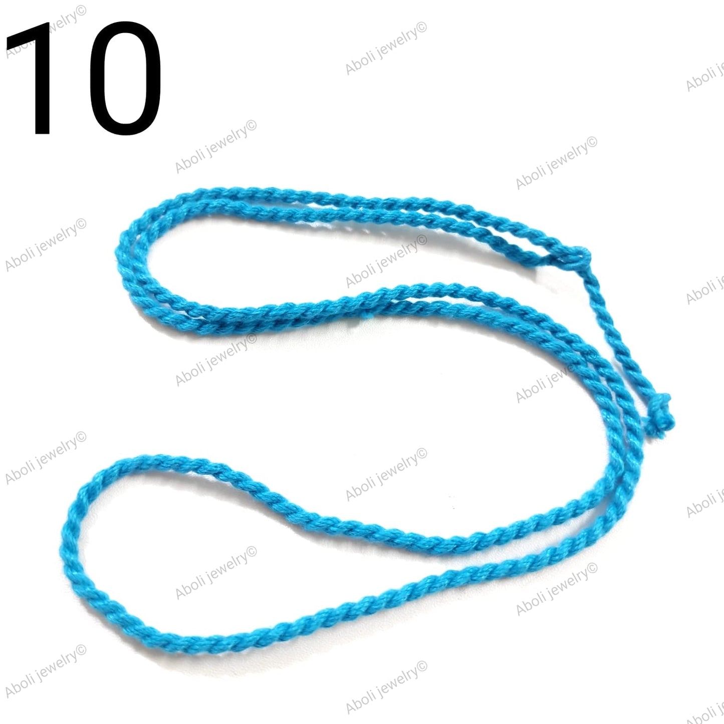 Light blue cotton rope necklace braided cord CNBC10