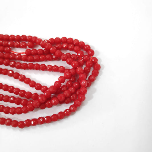 4 x 3 mm red rondelle agate beads semiprecious gemstone beads  RAB43