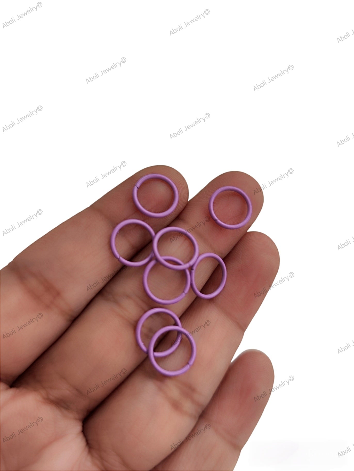 Lavender coloured jump rings 10 mm colored jumprings JRC10L 10 rings
